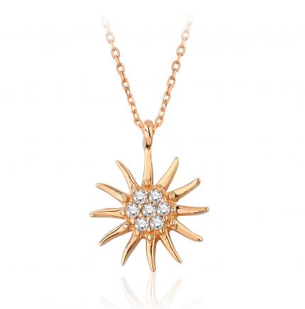 0.05 ct. Pırlanta Fantazi Güneş Kolye
